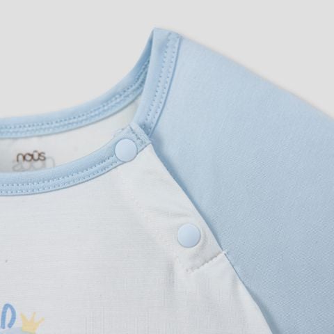  Bộ cộc tay áo trắng IN TRANG TRÍ phối quần xanh M14 