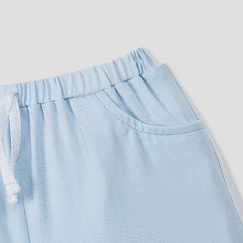  Bộ cộc tay áo trắng IN TRANG TRÍ phối quần xanh M14 