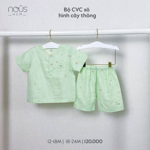  Bộ cài vai cộc kẻ xanh trắng in chữ 