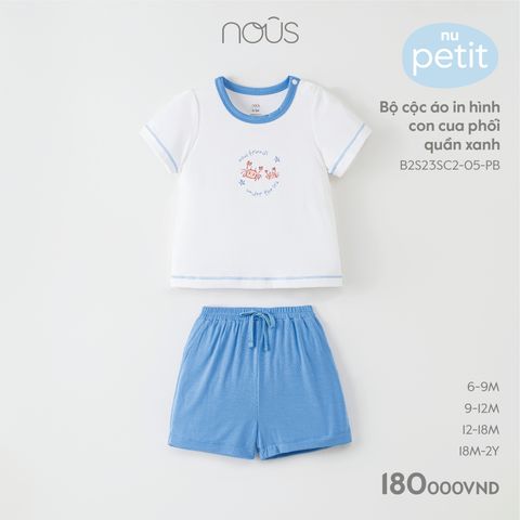  Bộ cộc áo in hình con cua phối quần xanh 
