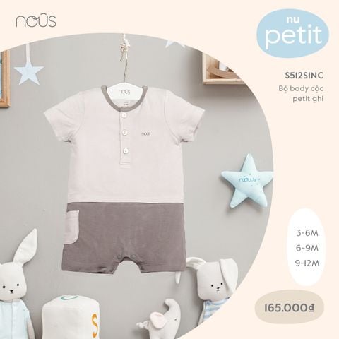  Bộ body cộc petit ghi 