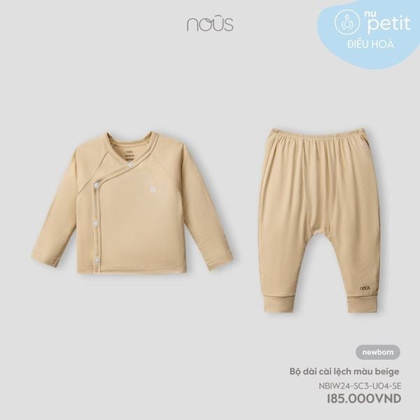  Bộ dài cài lệch màu beige 