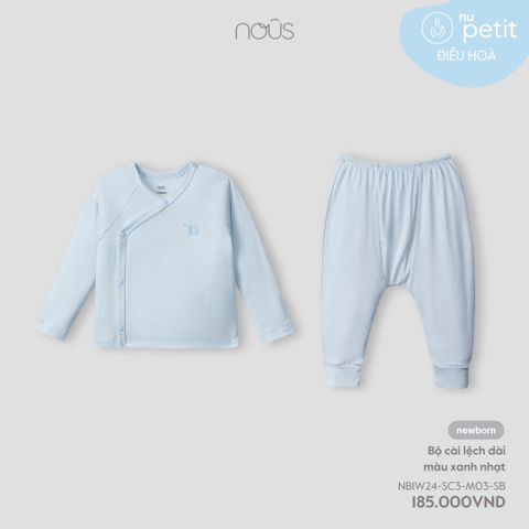  Bộ dài cài lệch màu xanh nhạt 