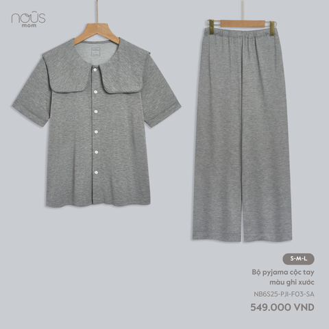  Bộ pyjama cộc tay màu GHI XƯỚC 