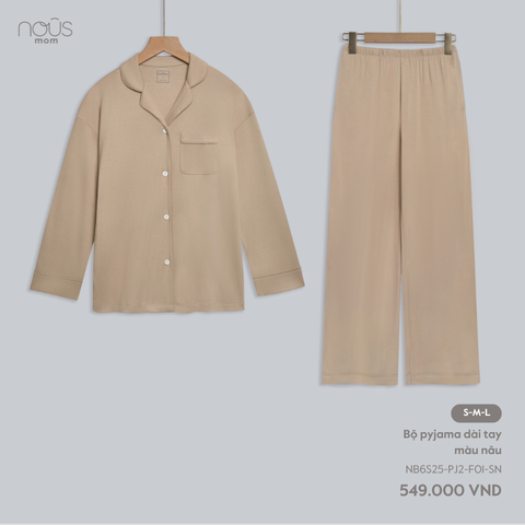  Bộ Pyjama dài tay màu nâu 