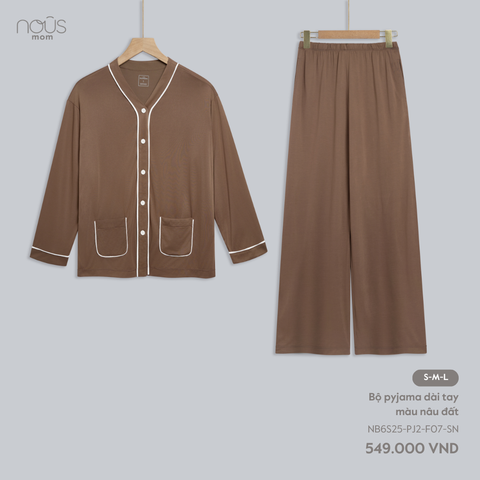  Bộ pyjama dài tay màu nâu ĐẤT 
