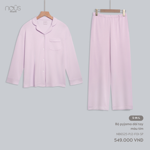  Bộ Pyjama dài tay màu tím 