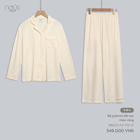  Bộ Pyjama dài tay màu vàng 