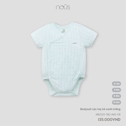  Bodysuit cộc tay kẻ xanh trắng 