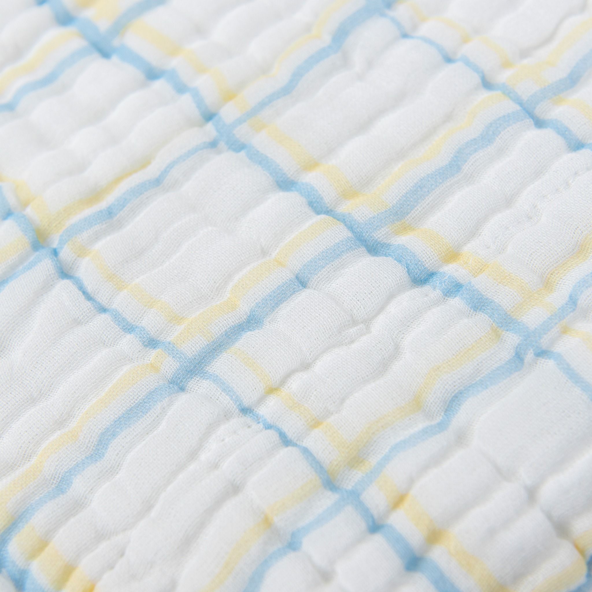  Khăn đa năng muslin 6 lớp họa tiết kẻ xanh 