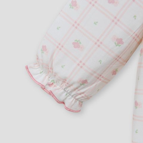  Bộ liền dài không tất kẻ họa tiết hoa hồng 