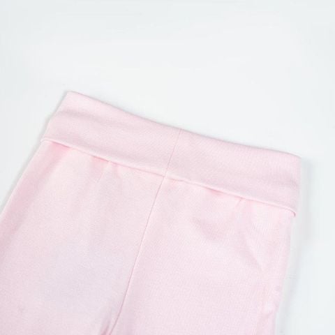  Set bodysuit dài trắng phối hồng nhạt 