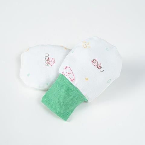  Set BTBC trắng họa tiết mèo phối bo xanh 