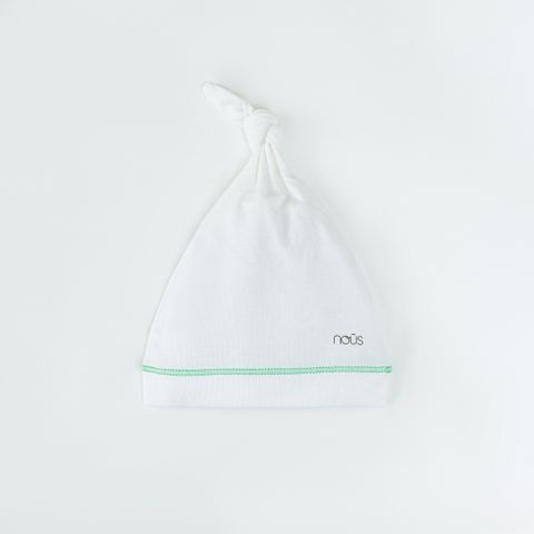  Set 2 mũ thắt nút chỏm màu trắng trơn và kẻ xanh 