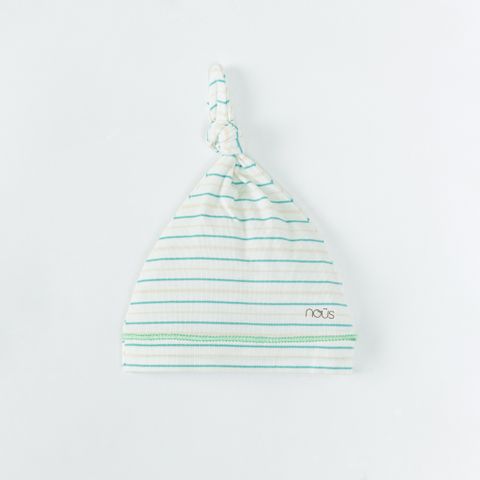  Set 2 mũ thắt nút chỏm màu trắng trơn và kẻ xanh 