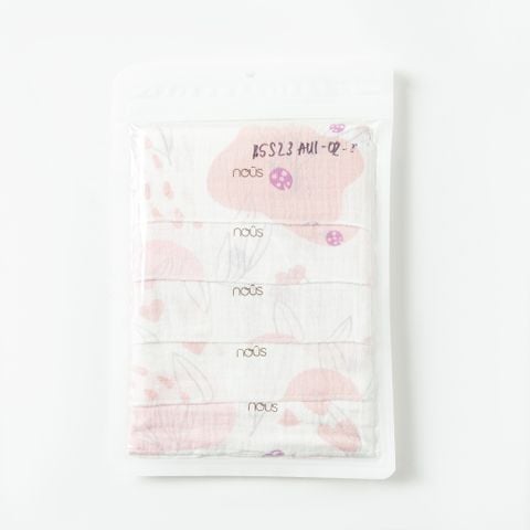  Set 5 khăn sữa hồng hình bọ rùa 