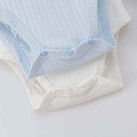  Set 2 bodysuit dài tay trắng - xanh có hình in 