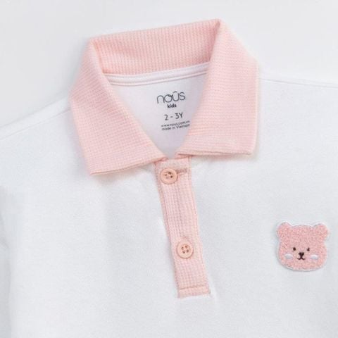  Váy dài màu trắng cổ polo xếp ly 