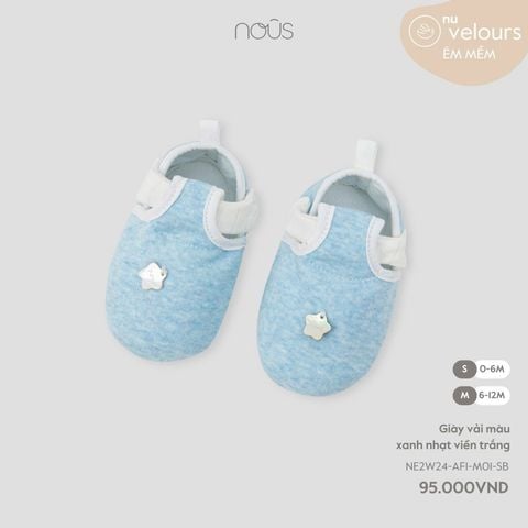  Giày vải màu xanh nhạt viền trắng 