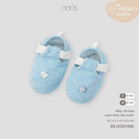  Giày vải màu xanh nhạt viền xanh 