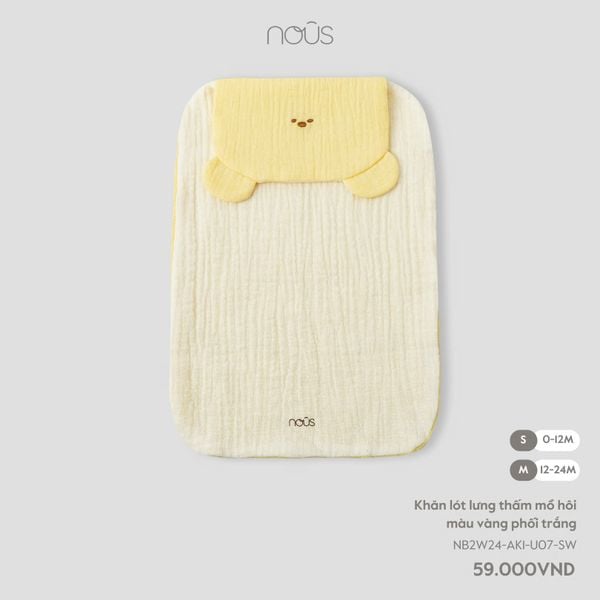  Khăn lót lưng thấm mồ hôi màu vàng phối trắng 