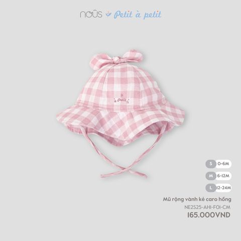  Mũ rộng vành kẻ caro hồng 