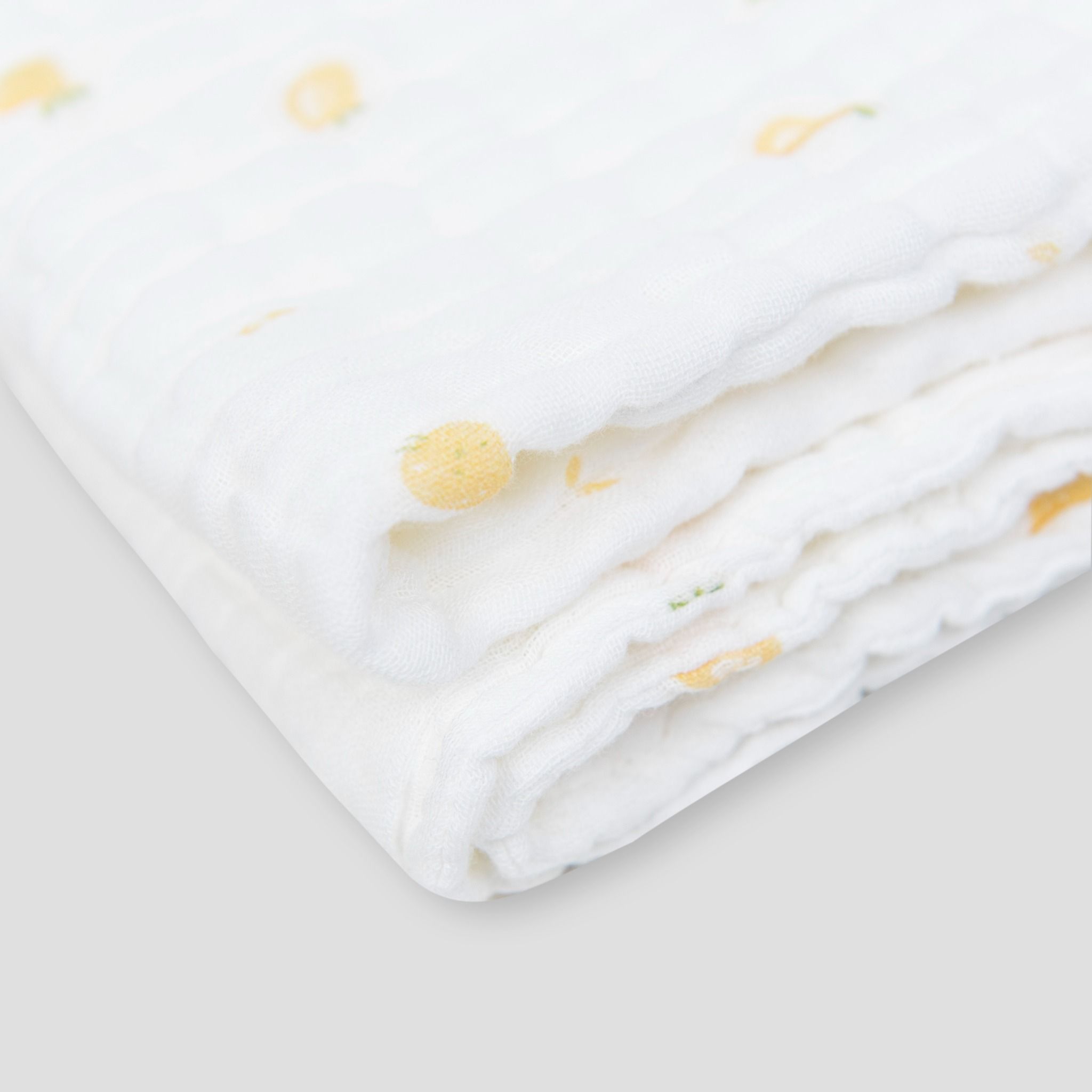  Khăn đa năng muslin 6 lớp họa tiết quả lê vàng 