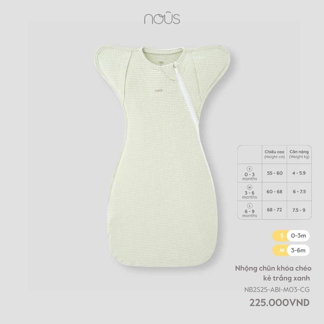  Nhộng chũn khóa chéo kẻ trắng xanh 