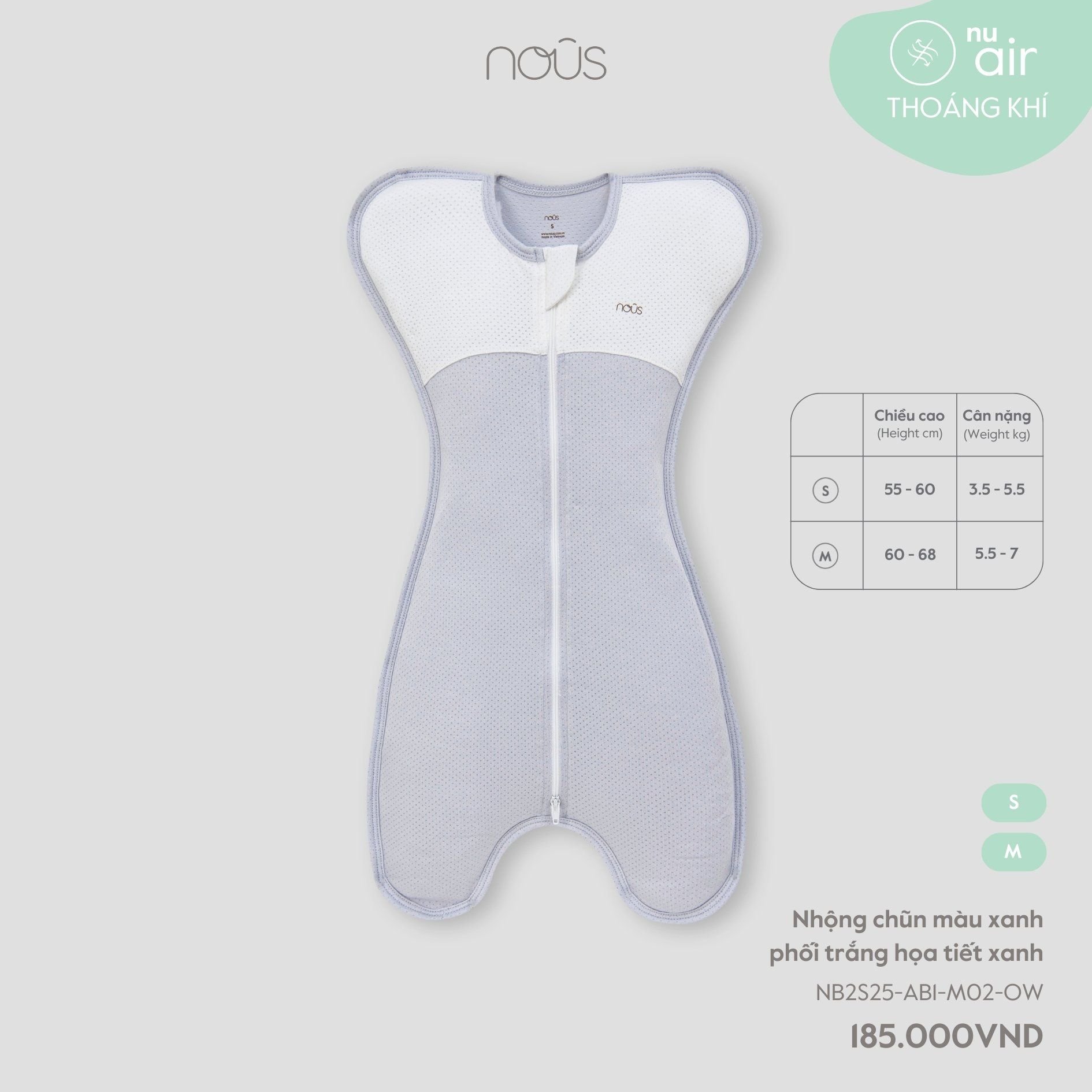  Nhộng chũn màu xanh phối trắng họa tiết xanh 