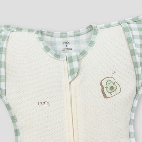  Nhộng chũn kẻ caro xanh phối màu be 
