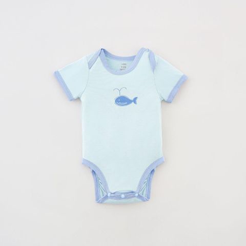  Set 2 bodysuit cộc tay màu xanh in họa tiết 