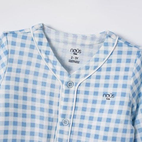  Bộ Pyjama dài tay caro xanh 