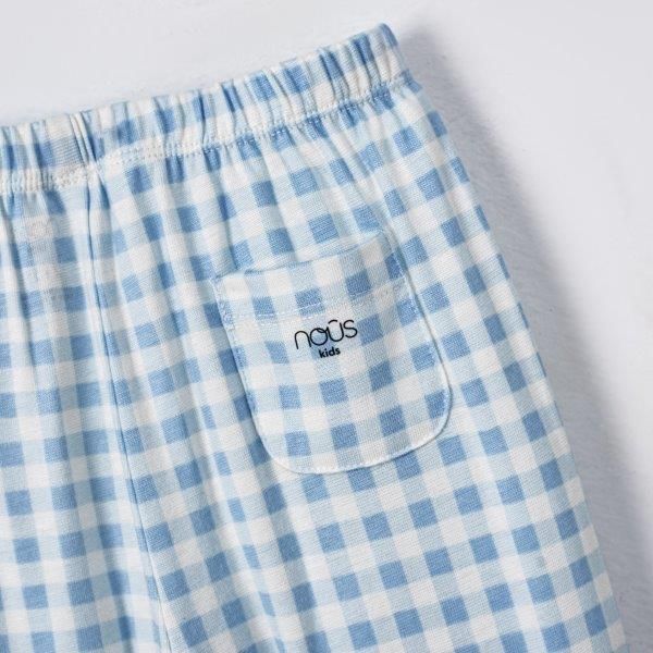  Bộ Pyjama dài tay caro xanh 