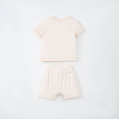  Bộ cộc tay kẻ hồng cam 