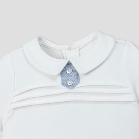  Bộ cộc tay áo trắng phối quần xanh M03 