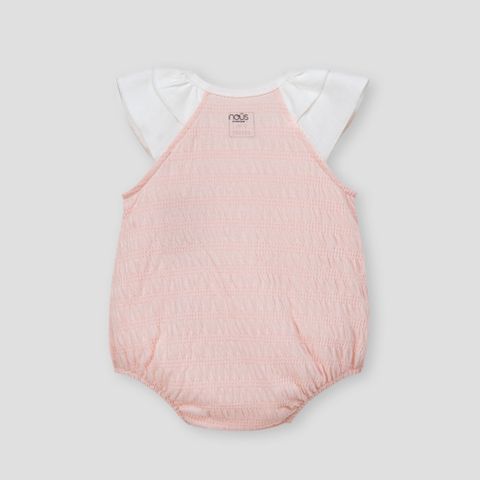  Bodysuit cộc màu HỒNG PHỐI TRẮNG thêu trang trí 