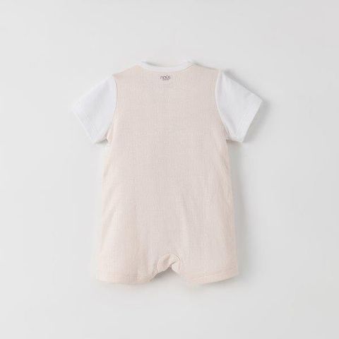  Bộ liền cộc hồng phối trắng có tai gấu 