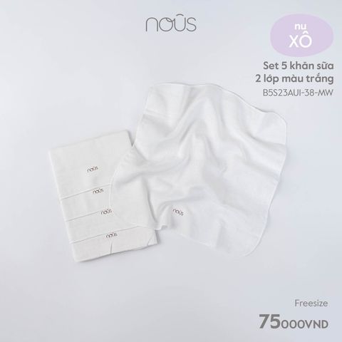  Set 5 khăn sữa 2 lớp màu trắng 