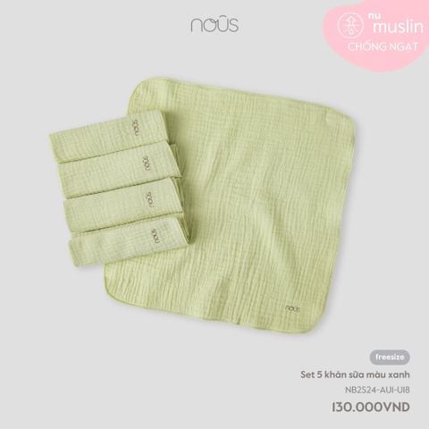  Set 5 khăn sữa màu xanh 