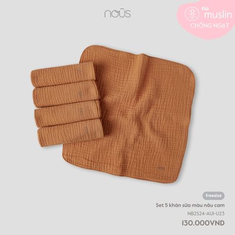 Set 5 khăn sữa màu nâu cam 