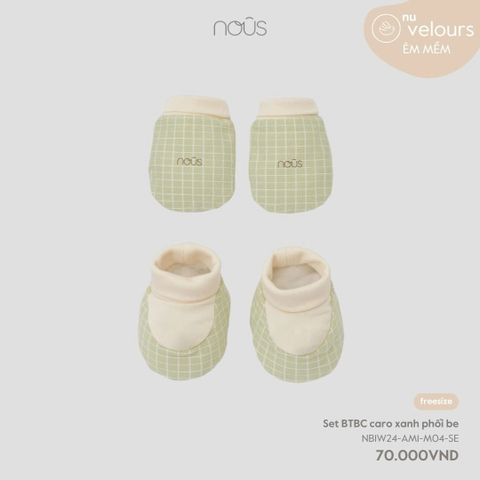  Set BTBC caro xanh phối be 