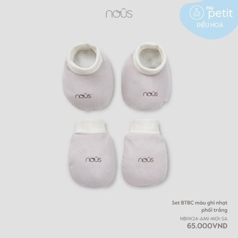  Set BTBC màu ghi nhạt phối trắng 