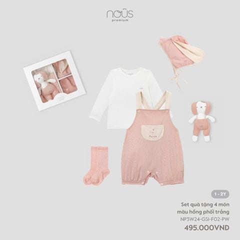  Set quà tặng 4 món màu hồng phối trắng 