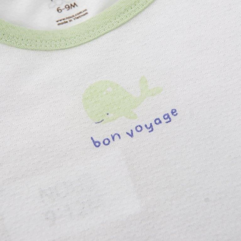  Bộ cộc tay trắng phối tím in hình cá voi 
