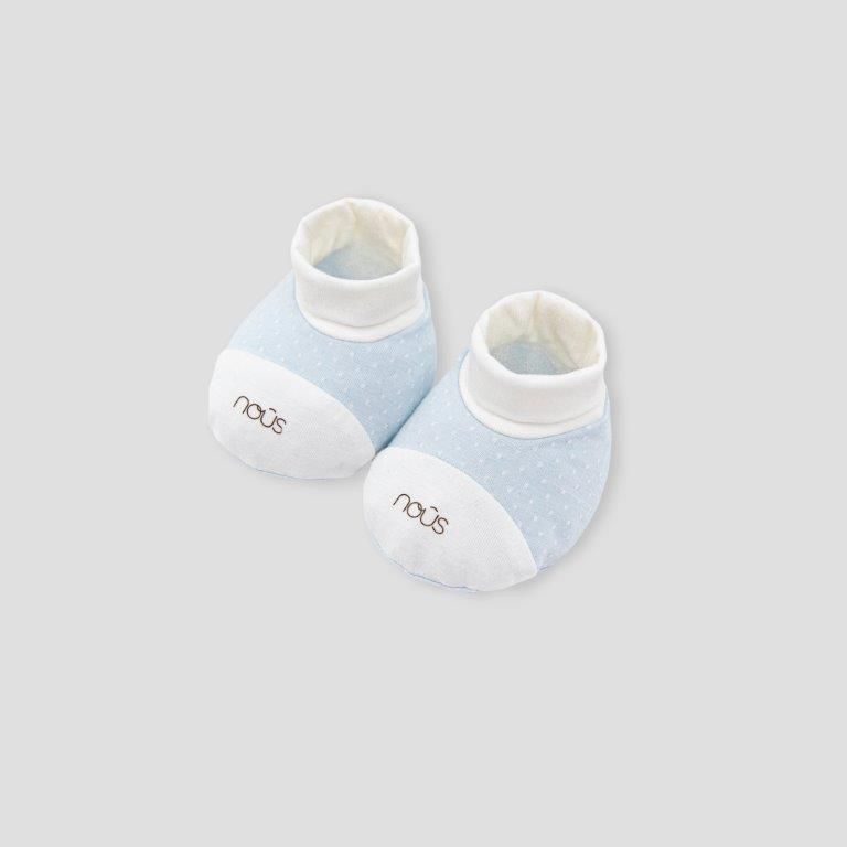  Set BTBC màu xanh chấm bi phối trắng 