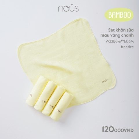  Set khăn sữa màu vàng chanh 