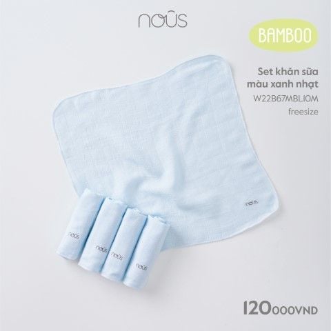  Set khăn sữa màu xanh nhạt 