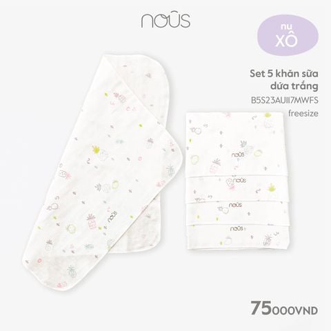  Set 5 khăn sữa dứa trắng 