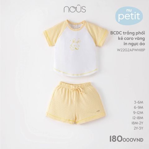  BCDC trắng phối kẻ caro vàng in ngực áo 