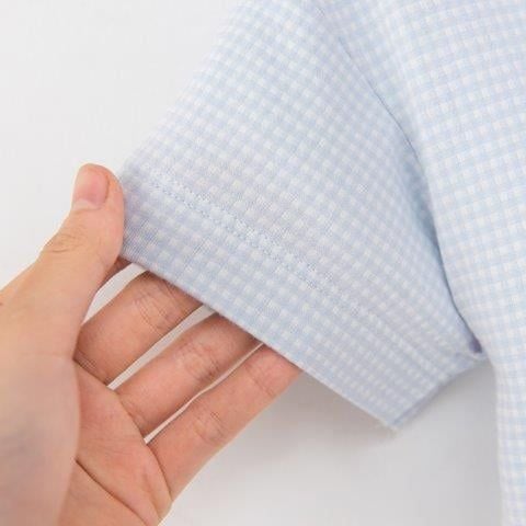  Bộ lửng vai trễ kẻ xanh trắng 
